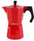 VITRINOR - Cafetera Praga 9 tazas. Exterior de alumninio color rojo, válvula de seguridad y asa ergonómica. Apta para todo tipo de fuegos. Cocinas de gas, eléctrica, vitrocerámica e inducción.