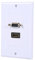 Zerone Femelle HDMI VGA Plaque Murale, Pass à Travers Prise Murale Prise Vidéo Visage Face Plaque Panneau Blanc (1 HDMI & 1 VGA)