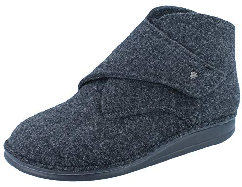 Finn Comfort Fiss Hausschuh 6502-416168, Klettverschluss, Wollfilz, Anthrazit Grau