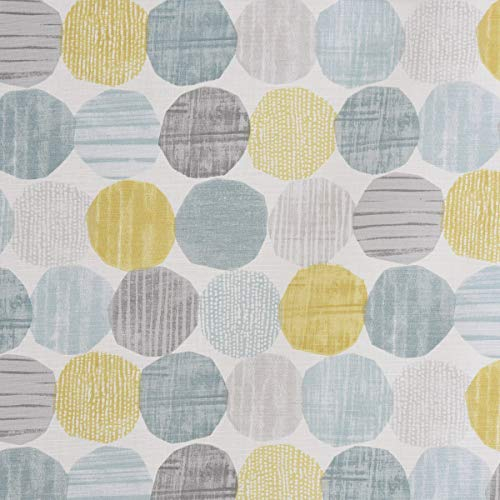 DekostoffBaumwollstoff Stones Steine Kreise mineral blau grau 138cm