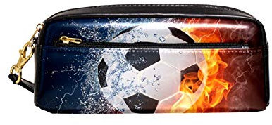 Federmäppchen im Feuer und Wasser, tragbar, aus PU-Leder, für die Schule, Stifteetui, wasserfest, Kosmetiktasche, Make-up-Koffer 20.5x5x8.5cm/8.1x2x3.3in Style01