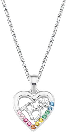 Prinzessin Lillifee Kette mit Anhänger 925 Sterling Silber Mädchen Kinder Halsschmuck, mit Zirkonia synth., 35+3 cm, Multicolor, B, Kommt in Schmuck Geschenk Box, 2027877