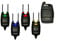 CarpOn® Funk Bissanzeiger Set 4 Angeln Bissalarm+1 Empfänger Anti Diebstahl Funktion 1:1 Transportkoffer 180m