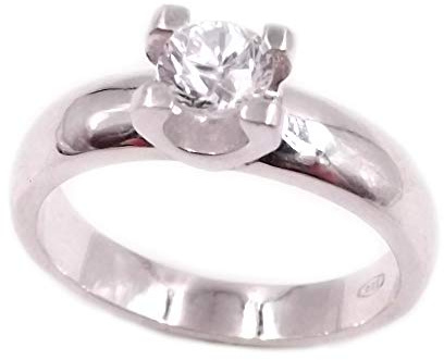 Gioielli Aurum - Damen Solitärring aus 925er Silber rhodiniert Weißgold zur Verlobung
