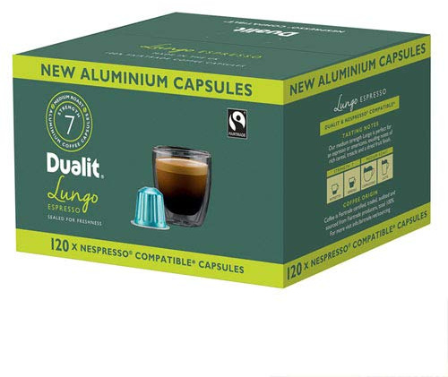 Dualit Lungo Espresso Lot de 4 boîtes de 30 capsules de café en aluminium