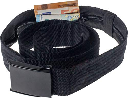 Cao – Geldgürtel aus Polyester/Baumwolle – Farbe Schwarz – Länge 130 cm