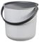 Plast Team Akita Eimer mit Henkel und Deckel Universaleimer Recycelter Kunststoff Universal Grau/Schwarz (10L)