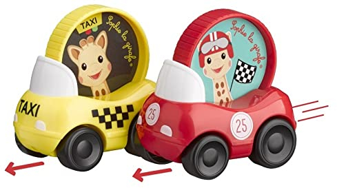 Sophie la Girafe - Set de 2 Véhicules , Jaune et Rouge