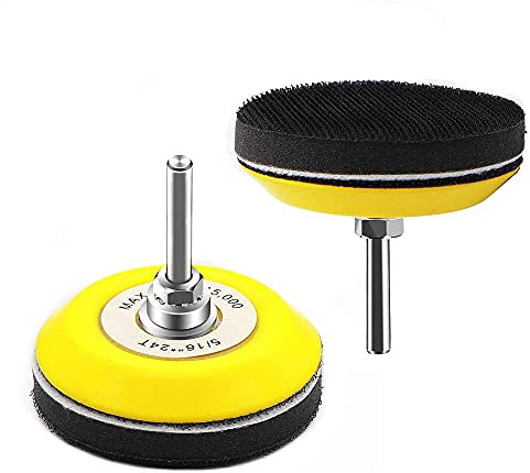Bestgle 2pcs 3 Inch 75mm Hook and Loop Sanding Backing Pad for Sanding Discs with 1/4 Inch Shank Drill Attachment