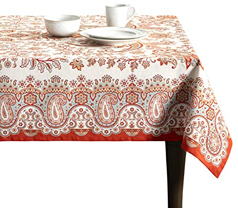 Maison d'Hermine Tischdecke Rechteckig 100% Baumwolle 220 cm x 160 cm Wiederverwendbar Alltagsgebrauch für Weihnachtsdekorationen Esszimmer Landhaus Zuhause Party Festlich (Cachemire)