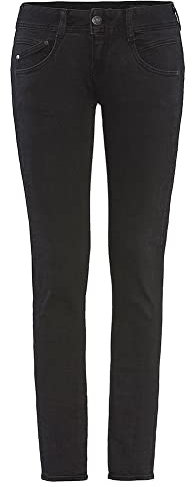 Herrlicher Gila Slim Reused Denim Black Jeans (25W/30L, Tempest)