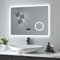 Heilmetz Specchio Bagno con Luce 80 x 60 cm, Specchio da Bagno con Interruttore Tattile + Bluetooth + 3x Ingranditore + 3 Colori di Luce Dimmerabile + Antiappannamento + Orologio