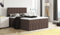Moderne Boxspringbett MERA Premium Bett mit Bettkasten Ziernähten Bonell Matratze H3 Federkern Topper Polsterbett Doppelbett Schlafzimmer (Braun - Aura 04, 140 x 200)