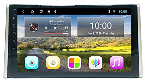 Android 10 Auto Navi Navigation 10 Größe für TOYOTA RAV4 2019 Car Radio Bluetooth WiFi USB Lenkrad Control Player (Color : TS10 4G-32G 360)
