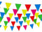 100 Stück（50m）dreieckige Flagge，Premium Wiederverwendbare Wimpelkette Outdoor Wetterfest - wasserdichte Stoff Girlande Outdoor Banner Deko Party
