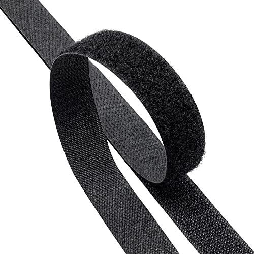 Kleberino Klettband zum nähen | Set Hakenband und Flauschband | Klettverschluss zum aufnähen | hohe Verschlusskraft in Industriequalität (schwarz, 20mm x 3m)
