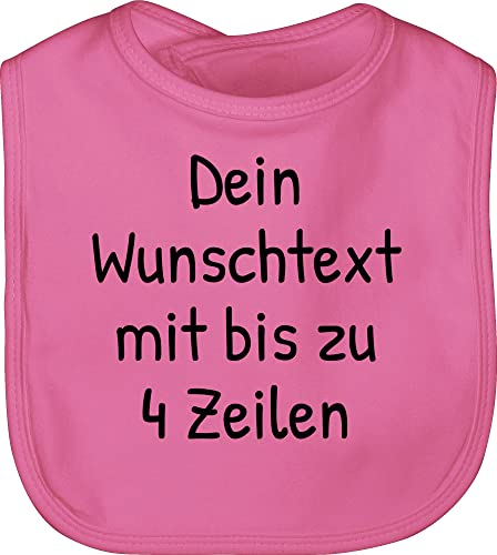 Baby Lätzchen - Aufdruck selbst gestalten - Wunschdruck Text Namen I Eigener Text I Custom Text - Unisize - Pink - personalisiertes latz wunschtext trinkgeld babylätzchen personalisierte