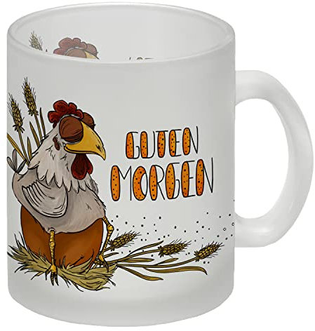 Guten Morgen Glas Tasse mit Huhn Motiv