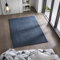 Taracarpet Kurzflor Flachgewebe Teppich für Wohnzimmer, Kinderzimmer und Schlafzimmer Einfarbig Uni Dunkelblau 80x250 cm