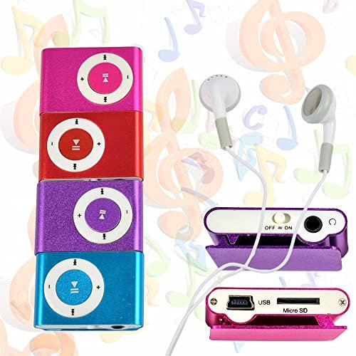 MayHei Mini Clip Lettore Musicale MP3 con Micro TF/SD Slot Portatile in Metallo USB 2.0 per Studente Adulto (Casuale)