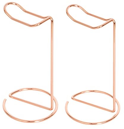 luzen 2Pcs Universal Metal Headphone Stand Desktop Vertical Headphone Display Stand Gaming Headset Rest Hanger Support Rack Holder Organizer for Most Headphone Size, Rose Gold