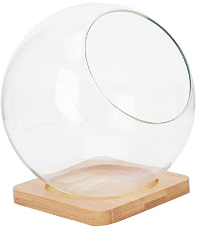 Yardenfun DIY Vase Runde Glasvase Sukkulenten Terrarium Für Pflanzen Glaskugel Kerzenhalter Fischschale Geometrisches Terrarium Air