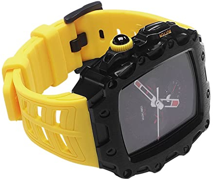 BUDAY 44 mm 45 mm funda de lujo banda para Apple Watch correa Mod Kit Set de goma metal carcasa bisel iwatch serie 8 7 SE 6 5 4 accesorios de bricolaje, 45mm For 8/7, Agate