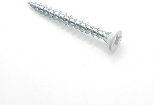 Tornillo madera cabeza avellanada 4x40 mm RAL 9003 blanco seguridad Pz zn por 100