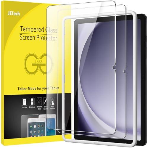 JETech Protector de Pantalla para Samsung Galaxy Tab A9+ / A9 Plus 11 Pulgadas 2023 con Marco de Instalación Fácil, Cristal Vidrio Templado, HD Transparente, 2 Unidades