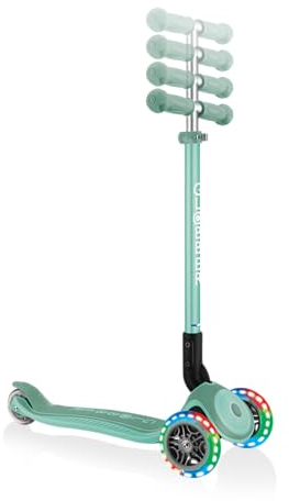 GLOBBER 3 Wheels Primo Foldable Plus Lights Scooter Jr 439-206 Scooter Jugend, Unisex, Grün, Einheitsgröße