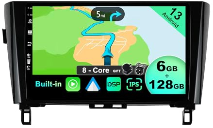 BXLIYER - 6G+128G - Android 14 - Autoradio für Nissan XTrail Qashqai j11 Rouge (2014-2018) - Kabellos CarPlay/Android Auto - Kamera + MIC - IPS 10.1 Zoll 2 Din - DAB Lenkradsteuerung Fast-boot 360-CAM