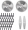 Weed Wacker Lame de rechange pour désherbeur de mauvaises herbes de 1,5 cm, avec 2 lames de scie, 2 lames en métal, 20 lames en nylon, lames de débroussailleuse sans fil alimentées par piles