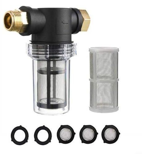 CWOQOCW Filtro in linea, 40 maglie con 100 maglie extra, filtro per tubo da giardino per idropulitrice di ingresso dell'acqua, filtro di ingresso filettato per filtro di ingresso dell'acqua da