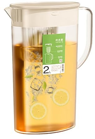 2L Wasserfilter-Kanne, Wasserfilterkaraffe, Eisteekrug Mit Deckel Und Filter, Stilvolle, Nachfüllbare Karaffe Für Zuhause, Getränkeserviergeschirr Für Heißes & Kaltes Wasser