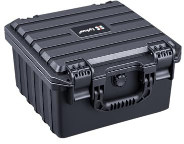 Lykus HC-2831 Wasserdicht Koffer mit anpassbar Rasterschaumstoff, Innengröße 28x26,1x17,3 cm, Geeignet für Elektronik und mehr