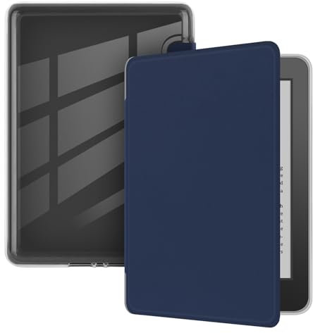 Case for 6 Kindle (10th Generation-2019 Release), Ultra Clear Soft Flexible Transparent TPU Back Cover with Auto Sleep/Wake for Kindle (MODEL NO. J9G29R), Dark Blue