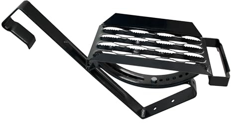 Decket Dachtritt für Schornsteinfeger, Dachsteigtritt Typ D aus Stahlblech für Hohe Korrosionsbeständigkeit, Trittfläche zur Bewegung auf Dach, Laufgitter mit Rutschfester Oberfläche, Schwarz