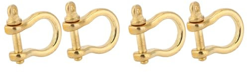 4 Pièces Manille à Anneau en D Goupille à Vis en Laiton Pur Manille D'Ancre Goupilles à Vis en Laiton Pur, Manille D'Ancre en Laiton Pur de 10 Mm Type U Porte-clés Crochet Boucle