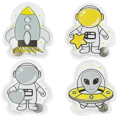 MC-Trend Handwärmer Set: 4 aufregendeTaschenwärmer mit herrlichen Raumfahrt/Astronauten Motiven – Immer wiederverwendbar für wohltuende Wärme unterwegs