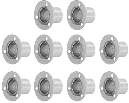 Schrankstangenhalterung, 10 Set, Verdickter Edelstahl-Spannstangenhalter, Schrankstangenhalterung, Flanschhalterbasis für Kleiderschrank, Schrank, Schrank (Φ19 hoher Flansch)