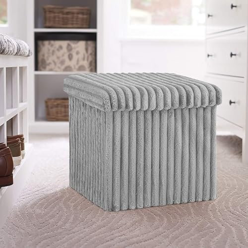 Gaveno Cavailia Ottoman Foldable Storage Footstool For Living Room & Outdoor | Cloths, Toys, Blanket Storage Bench | Square | 38x38x38 Cm