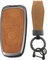 TECART Smart Autoschlüssel Hülle Passt für Ford Ecosport Edge Escape Explorer Expedition Focus MK4 F-150 Fusion Mondeo Mustang Ranger Geburtstagsgeschenke Schutzhülle Leder 2/3/4/5 Tasten Braun A2