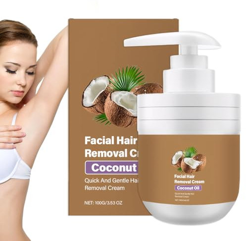 Enthaarungscreme Gesicht 100g Haarentfernungscreme Frauen Schmerzfreie für Gesicht Augenbrauen Oberlippe und Kinn für Alle Hauttypen