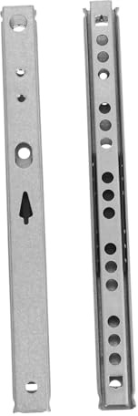 Vaguelly Correderas para Cajones Cojinetes de Bolas 17 Mm Estrechas Metalizadas, Cierre Doble Dirección, para Muebles y Cocina, Paquete 2 Piezas de 182 Mm, Instalación Lateral