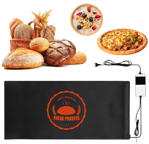 Gärbox Sauerteig, Brotwarmmatte Warmhalteplatte mit Thermostat, Brot Heizmatte für Zuhause Backen, Teig Proofing, Sauerteig Wärmer (Quadratisch 54 * 27 * 4cm)