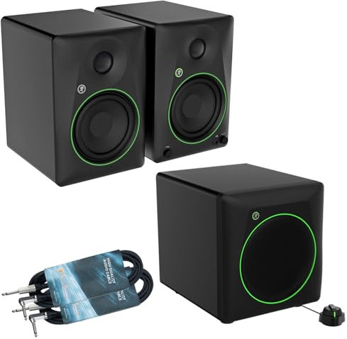 Mackie Monitores CR5BT de estudio + subwoofer CR8SBT + 2 cables keepdrum jack