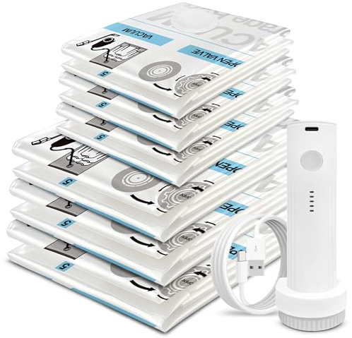 STORAGE MASTER Vacuum Storage Bags, Space Saver Bags 80% More Storage Space, with Electric Pump (12, Combo)