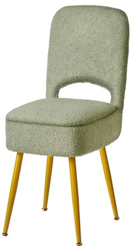 IBUYKE Storage Vanity Hocker Stuhl mit Klapplehne, Grün WBD027D | Kleiner 12,99 x 13,78 x 31,5 Quadratischer Teddy Samt Osmanischer Make-up Stuhl Wohnzimmer 4 Metallbeine Rutschschutzfüße