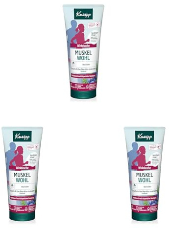 Kneipp Wirkdusche Muskel Wohl - reaktivierendes und lockerndes Duschgel mit ätherischem Wacholder-Öl - ideal nach körperlicher Bewegung und Anstrengung - vegan - ohne Mikroplastik - 200ml