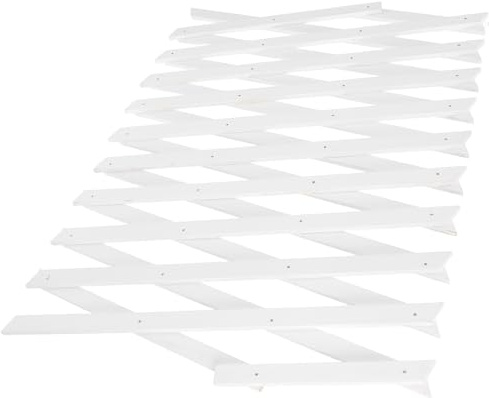 Veemoon Treillis en Bois Extensible Blanc H44 pour Plantes Grimpantes, Panneau Mural Décoratif Intérieur et Extérieur, Support Réglable pour Jardin, Treillage Polyvalent pour Pot et Mur,